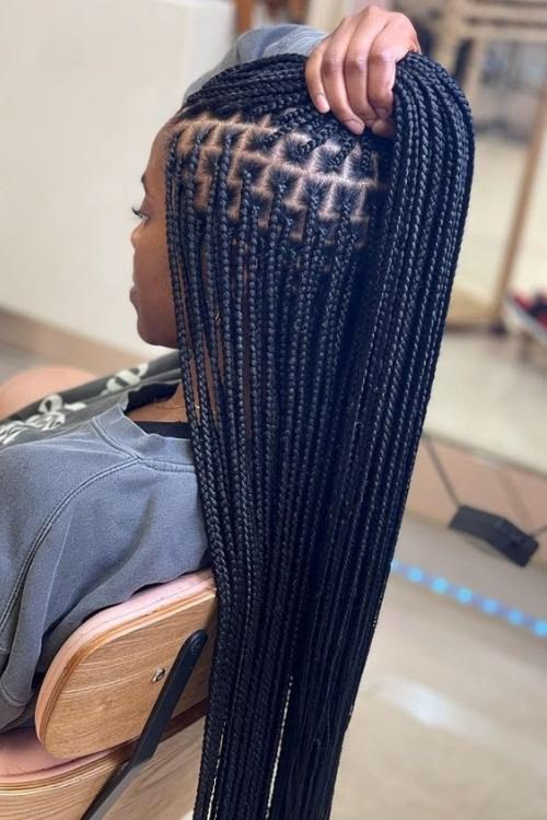 Knotless Box Braids at Kani African Hair Braiding Cleveland